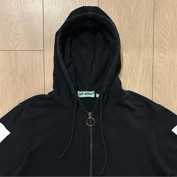 Off-White Men’s c/o Virgil Abloh Full-zip Size XL Black Hoodie - Picture 3 of 12